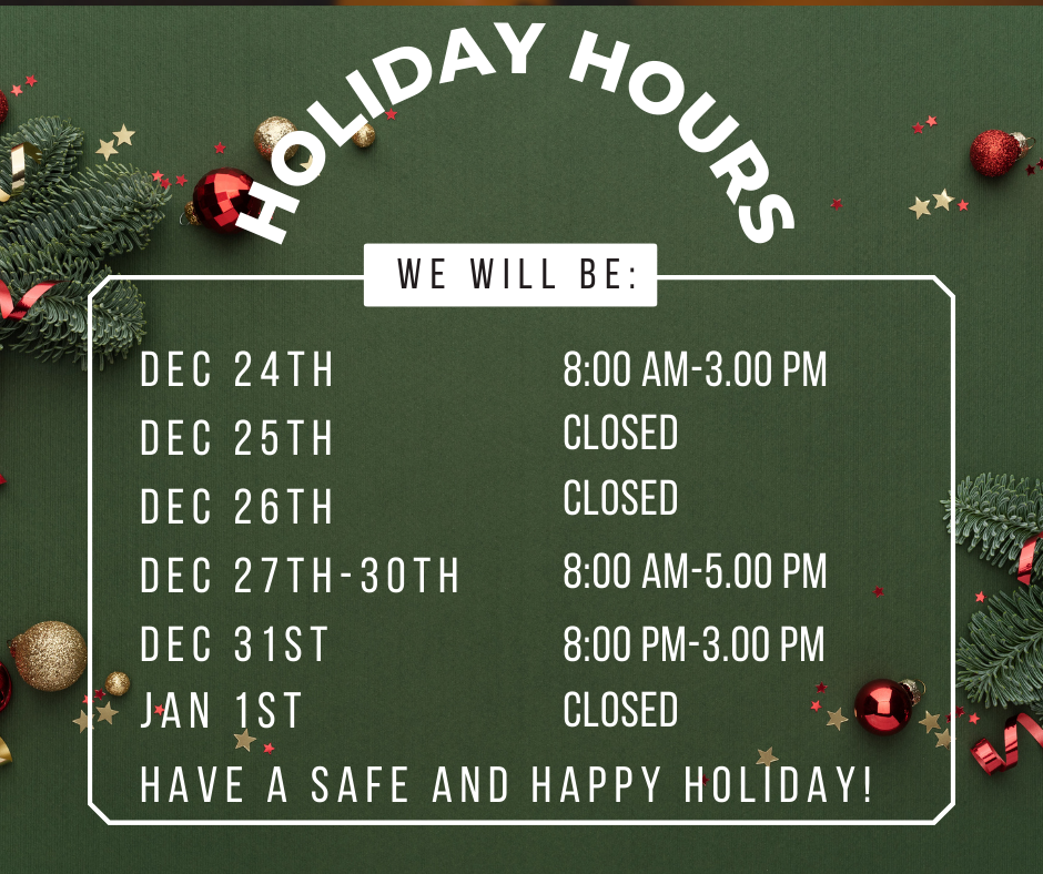 Holiday Hours